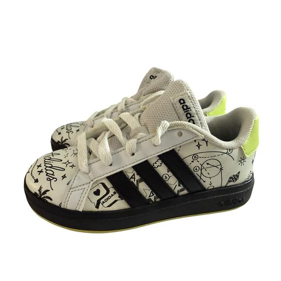 ADIDAS GRAND COURT 2.0 KIDS TENNIS SHOES WITH DRAWINGS IG4853 Size 11 - Picture 5 of 9